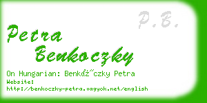 petra benkoczky business card